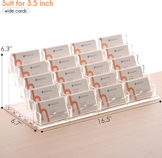 HeZone Business Card Holder for Desk Multiple Cards Display Stand Rack for - Image 8