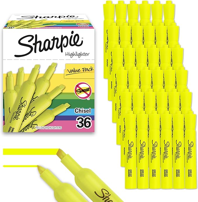 Sharpie Tank Highlighters, Chisel Tip, Essential Office & School Supplies by Unknown