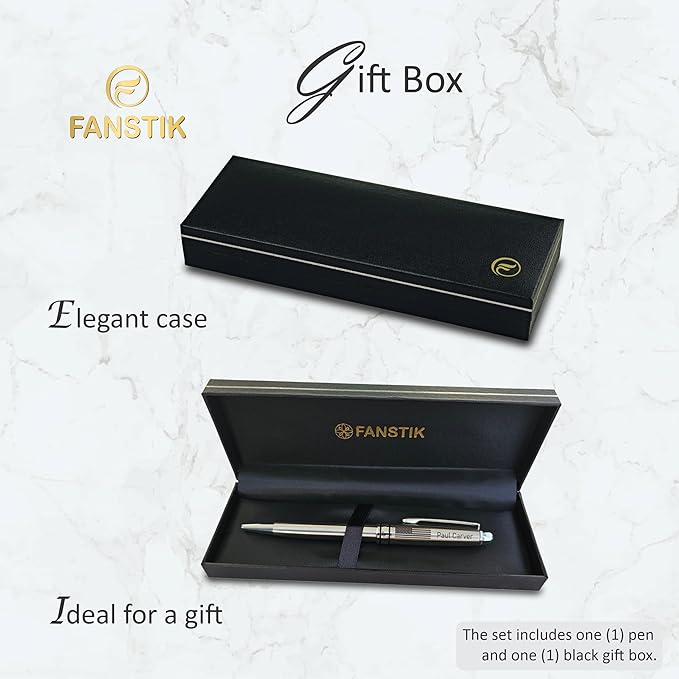 Customized BallPoint pen with name and US Flag (MADE IN USA), stainless steel, silver, luxury engraved pen personalized for men and for women. (BallPoint US-Flag)-DeskLoop Office