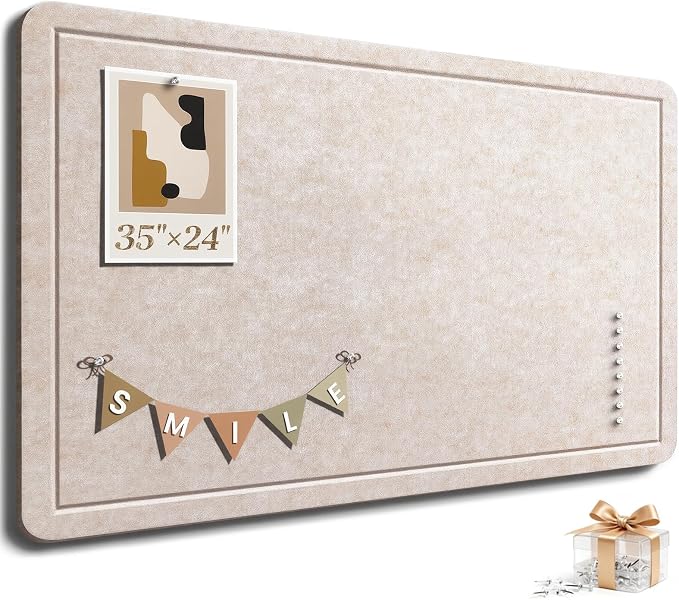 Large Bulletin Board, 35 X 24 Inches Felt Cork Board by Subeauty