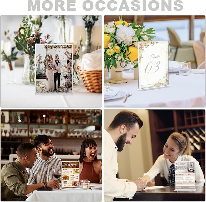 EHWINE Acrylic Sign Holder 4 x 6, 20 Pack Double-Sided Stand up Table Top Sign - Image 6