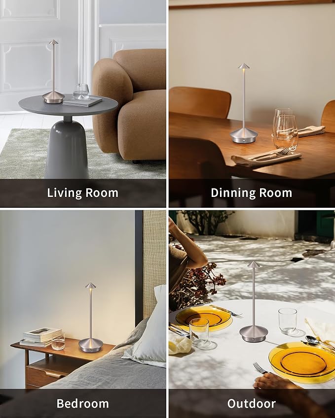 Modern Cordless Table Lamp Set of 2, Portable LED Desk Lamps, 5000mAh - Image 6