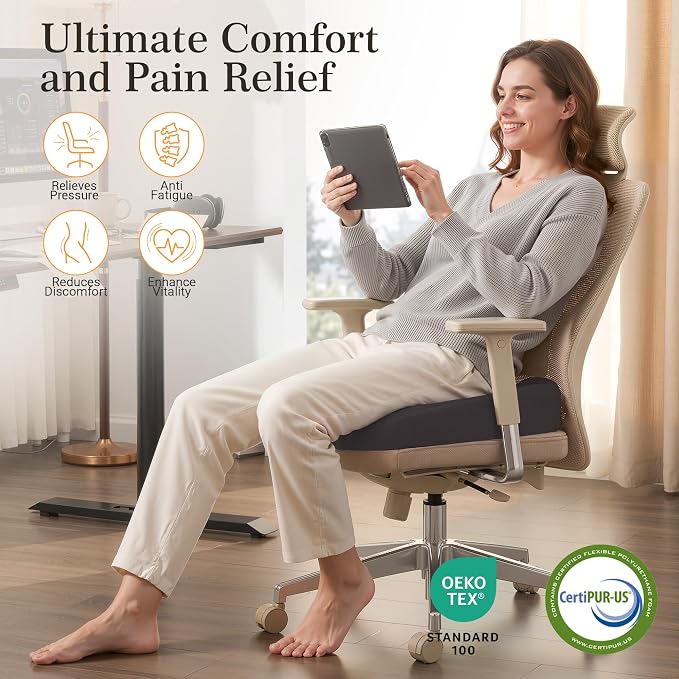 Donut Pillow Seat Cushion for Hemorrhoids & Tailbone Pressure Relief - Image 2