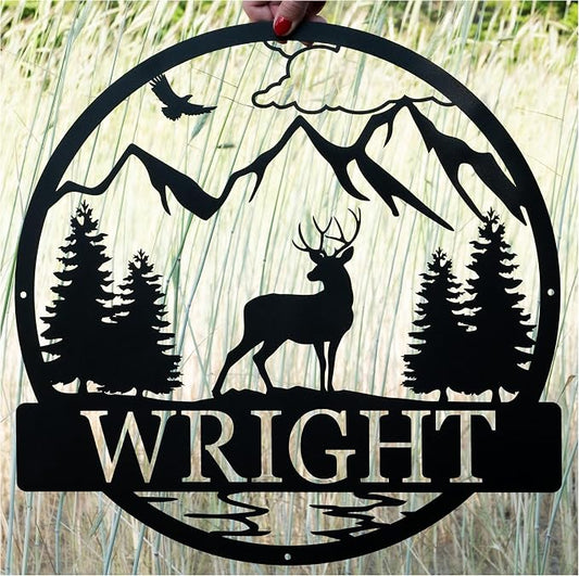 Custom Deer Outdoor Cabin Sign | Mountain Decor | Hunting Gift by LakeshoreMetalDecor