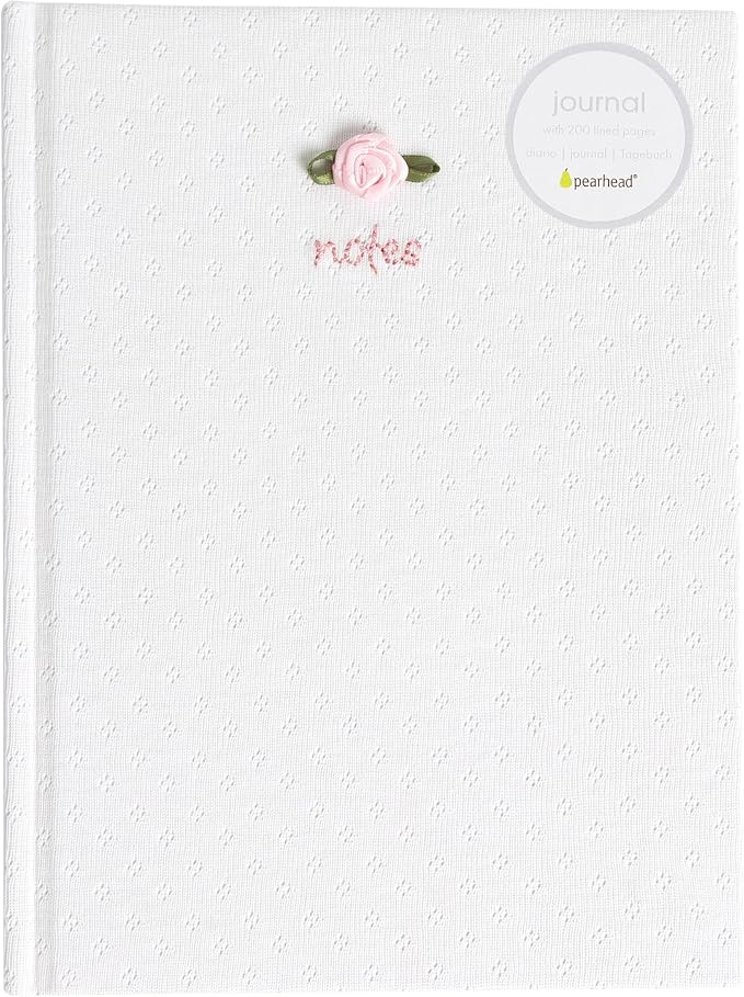 Pearhead Fabric Hardcover Journal Notebook 6x8 – Pointelle Embroidered - Image 10