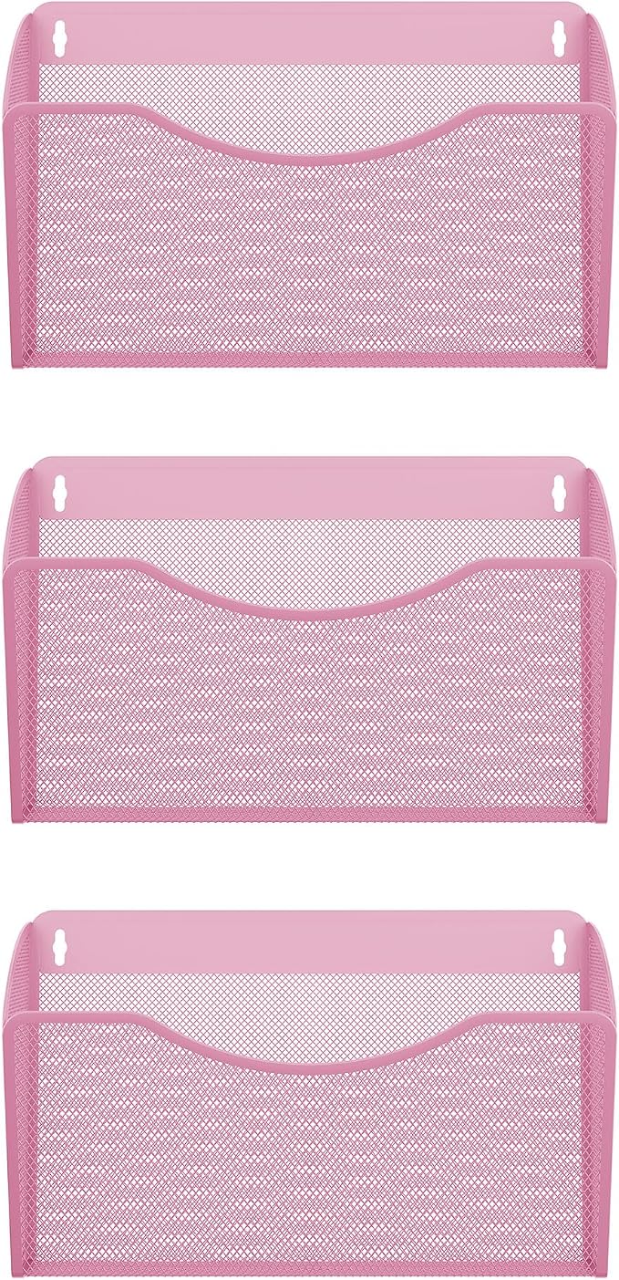 EasyPAG 3 Single Pocket Wall File Organizer, Mesh Hanging File Folder Organizer - Image 2