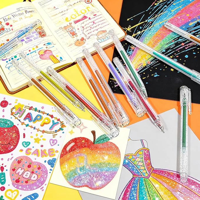 Glitter Gel Pens, 48 Colors Sparkle Gel Pens - Image 4