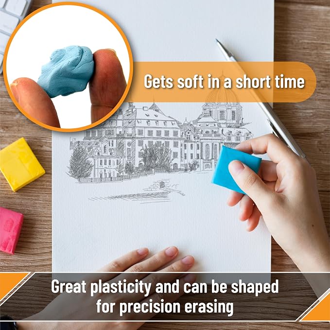 Mr. Pen- Kneaded Erasers, 1.37"x1.4", 16 Pack, Colorful | Soft Moldable Art - Image 3