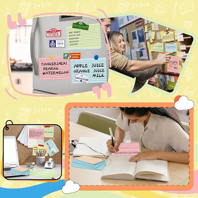 200 Count Colored Index Cards 3x5 Inch，Flashcards - Image 5