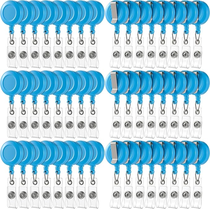 Zonon 100 Pcs Retractable Badge Reel Clips ID Card Holder Reel by Zonon