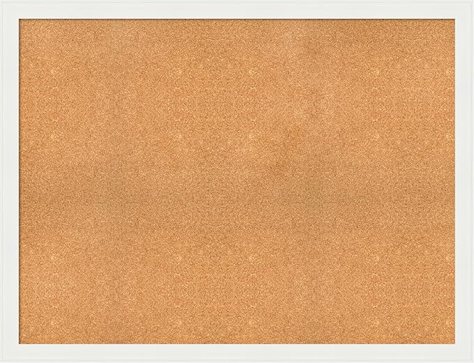Amanti Art Natural Cork Board for Wall, 39x51 Vision Board with White Frame, Oversize Corkboard Office Decor for Home Organization, Casual Corkboard Pinboard to Display Items for Home Organization in-DeskLoop Office