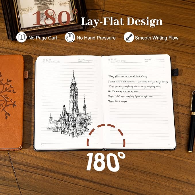 CAGIE Leather Bound Journal for Men & Women, A5 Lined Notebook - Image 4