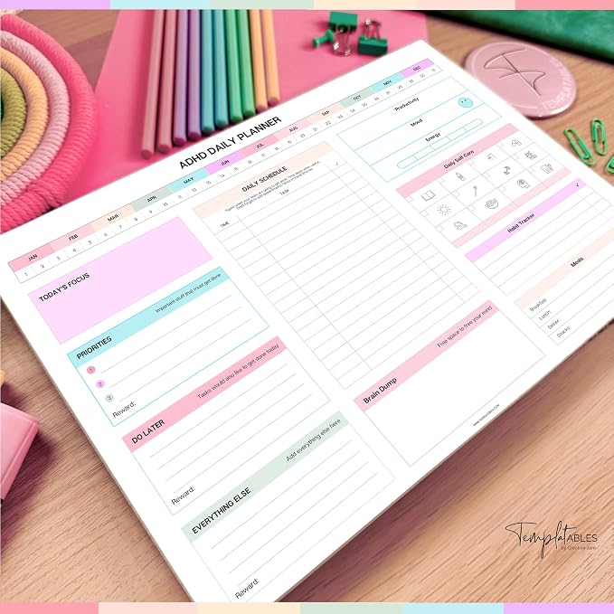 ADHD Daily Planner Notepad for Neurodivergent Adults - Image 2