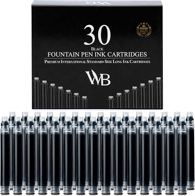 Wordsworth & Black Fountain Pen Ink Cartridge Refills, 30 Pack, International by WordsworthBlack