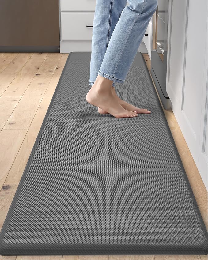DEXI Kitchen Mat Cushioned Anti Fatigue, Non Slip Waterproof Comfort Standing Floor Rug for Kitchen, Office, Sink, Laundry, 70x20, Grey-DeskLoop Office