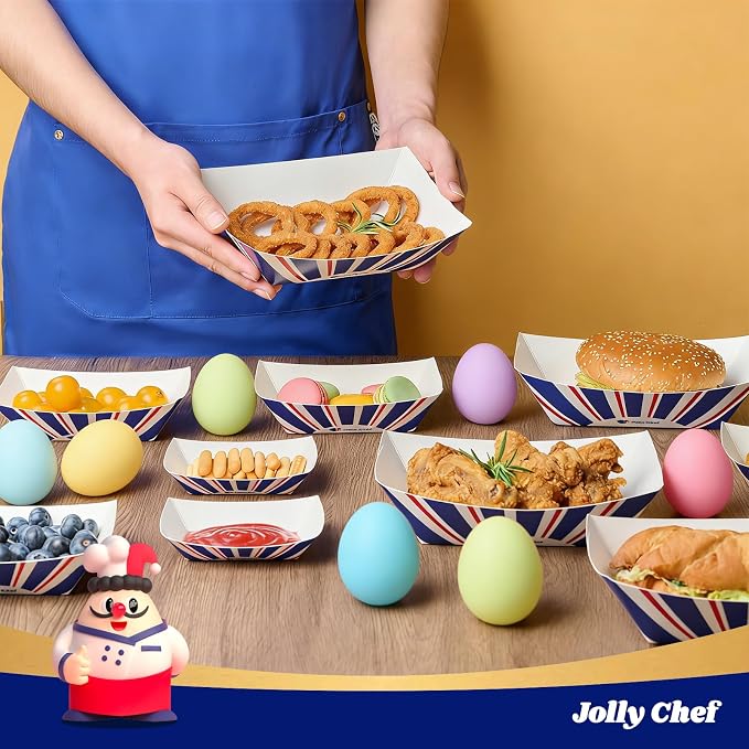 JOLLY CHEF Disposable Paper Food Trays, Paper Food Boats - Image 4