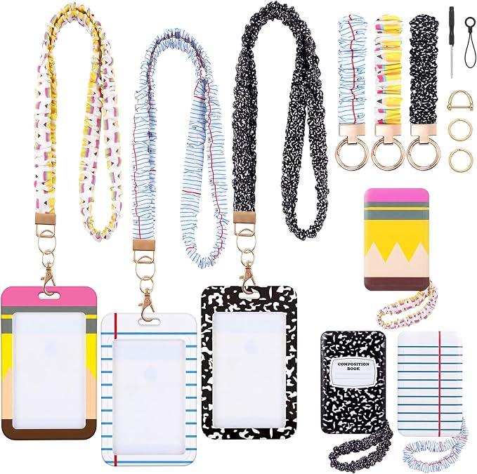 Sabary 3 Packs Teacher Scrunchie Lanyards by Sabary