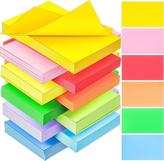 1200Pcs Blank Colored Index Cards 3x5 Inch Flash Cards, Blank Note Card by MotBach