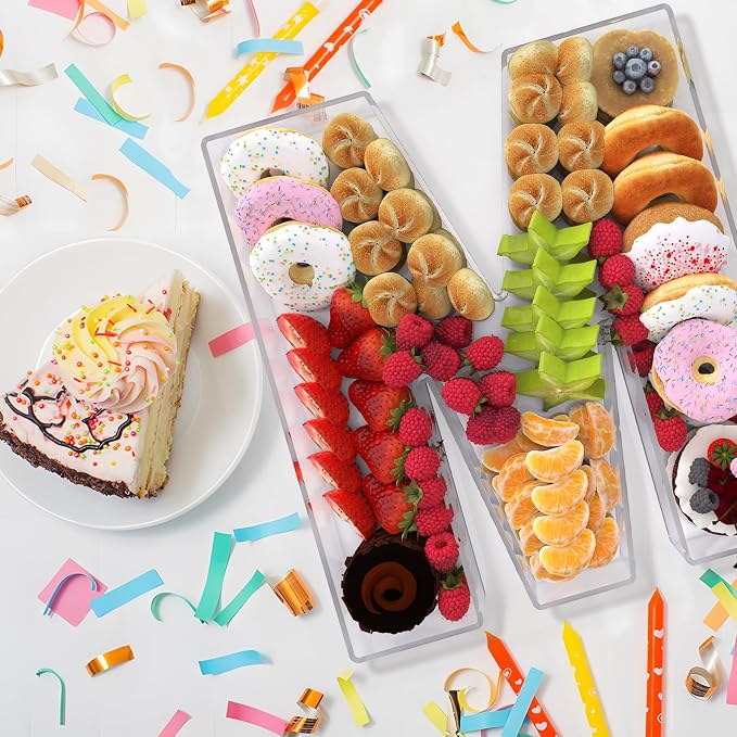 13.8" Extra Large Acrylic Letter Charcuterie Board Box, Reusable Fillable - Image 4