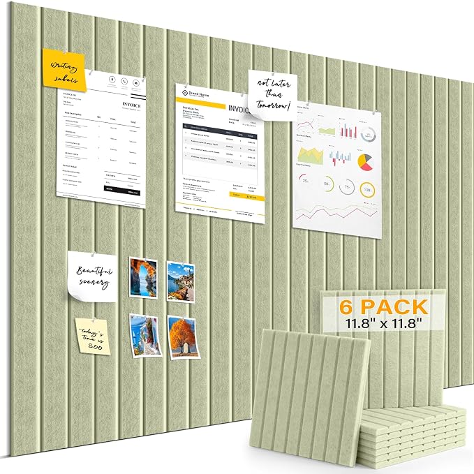 Large Felt Bulletin Board，36" x 24" 6 Pack Cork Board Alternative by ANWEOR