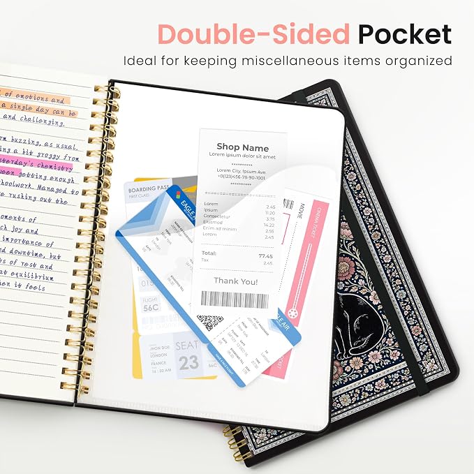 ZOTIA Lined Spiral Journal for Women, A5 Pretty Hardcover Notebook for Work - Image 5