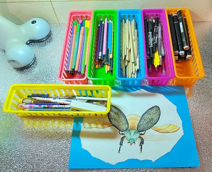 RAUVOLFIA 12 Pack Classroom Pencil Organizer Pencil Basket or Crayon Basket - Image 6