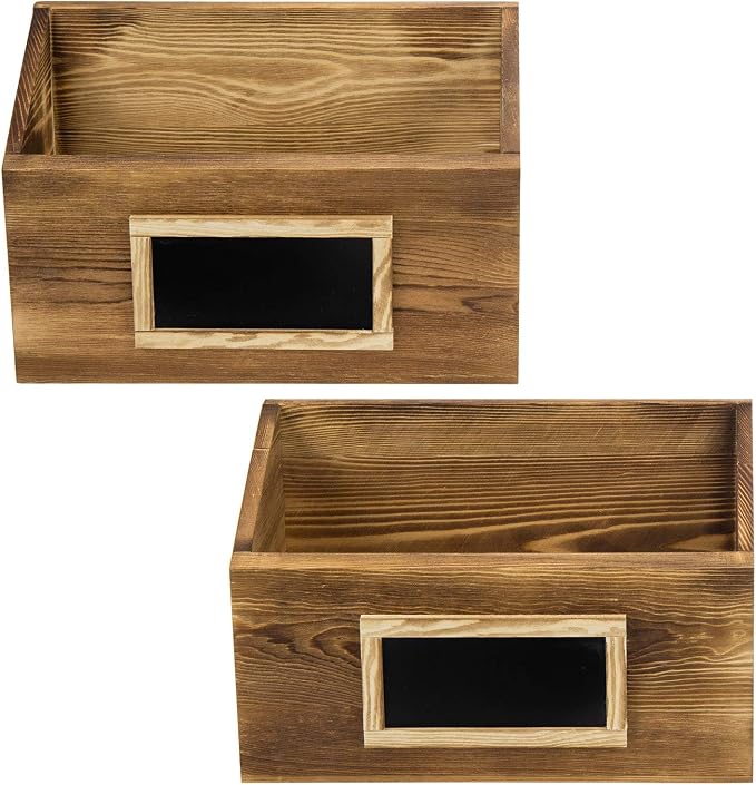 MyGift Rustic Burnt Wood Wall Mounted Mail, File & Magazine Holder Sorter Rack - Image 5