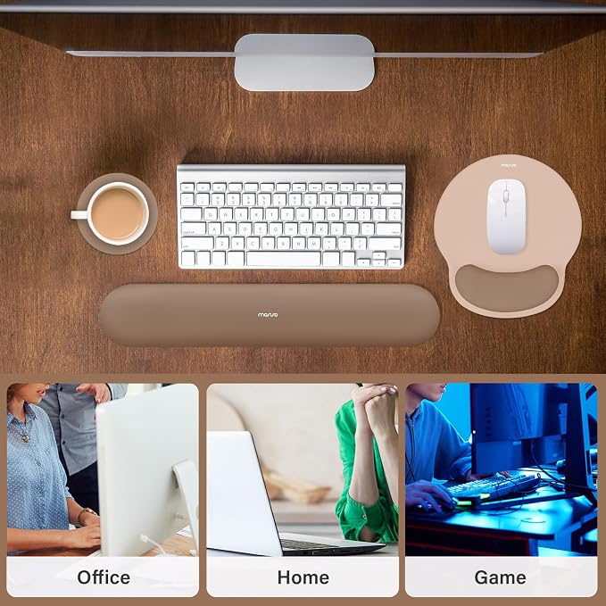 MOSISO Wrist Rest Support for Mouse Pad&Keyboard Set, Circle Curved Ergonomic - Image 6