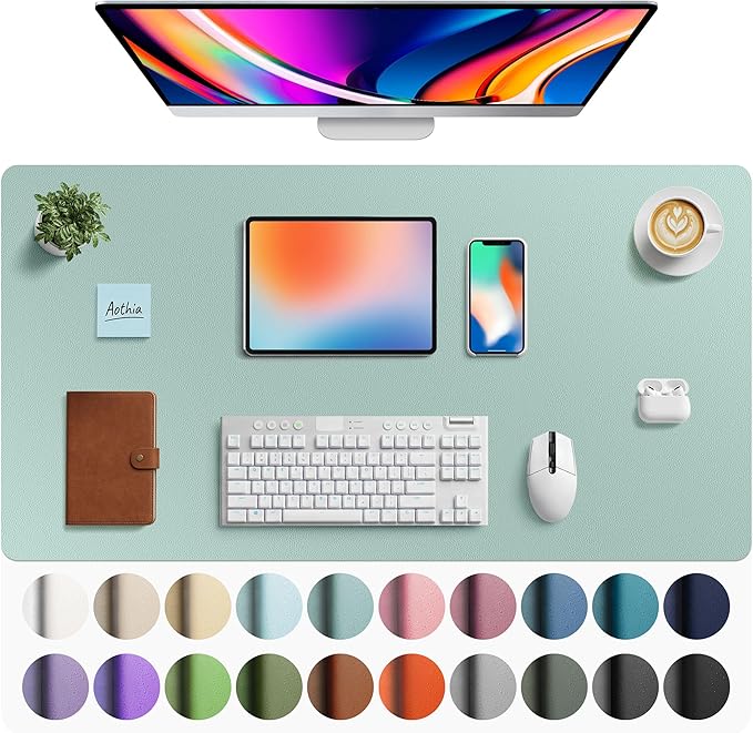 Aothia Faux Leather Desk Mat by AothiaSimpleNaturalUnique