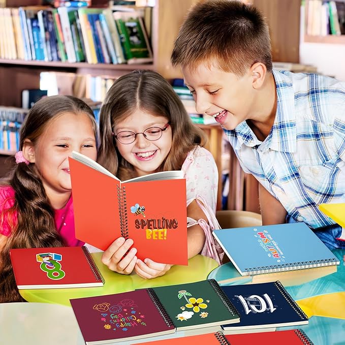 Yahenda Spiral Notebook Bulk A5 College Ruled Journals Notebooks Lined 8.3 x 5.5 Inch Note Books Writing Thick Paper Notebook for Christmas Office Business School Gifts Supplies(Trendy Colors, 6 Pcs)-DeskLoop Office