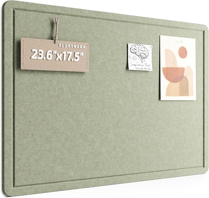 Fluxynara Bulletin Board, 23.6" x 17.5" Cork Board Alternative by FLUXYNARA