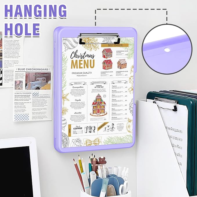ANZNKU Clipboards with Storage, 13x9.6 Storage Clipboard Foldable - Image 4