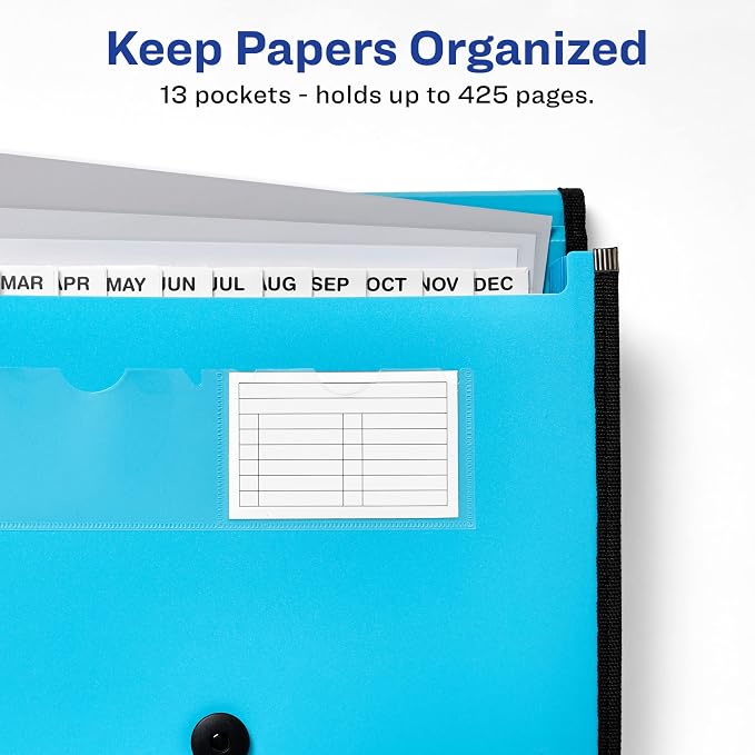 Avery Expanding File Folder Organizer, 13-Pocket Accordion File Organizer - Image 5