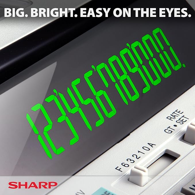 Sharp EL-1801V Ink Printing Calculator, 12-Digit LCD, AC Powered, Off-White, Ideal for Business & Office Use, Easy-to-Read Display & Durable Design-DeskLoop Office