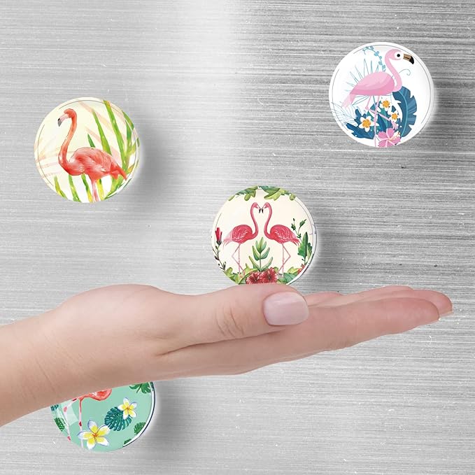 12Pcs Glass Strong Magnetic Refrigerator Magnet Fridge Sticker,Cute Flamingo Fridge Magnets Decoration for Crafts,Strong Fridge Magnets for Kitchen, School,Office Whiteboard, Cabinet and Dishwasher-DeskLoop Office