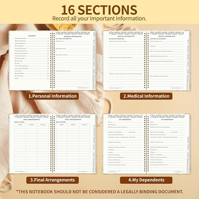 Peace of Mind Planner, Spiral End of Life Planner - Image 3
