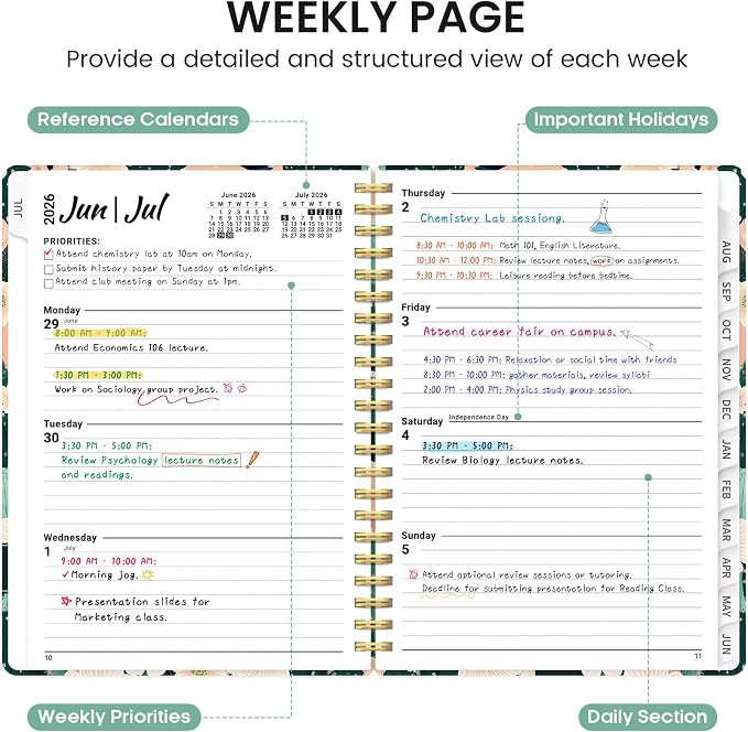 Planner 2026-2027, Academic Monthly and Weekly Calendar Planner - Image 3