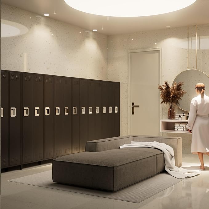 3 Doors Metal Lockers for Employees with Lock, Metal Locker with 9 Hooks for School Garage Office Gym Home,Assembly Required,Black-DeskLoop Office