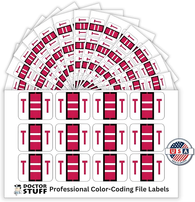 Doctor Stuff - File Folder Labels, Alphabet Letter T Stickers, Compatible - - Image 2