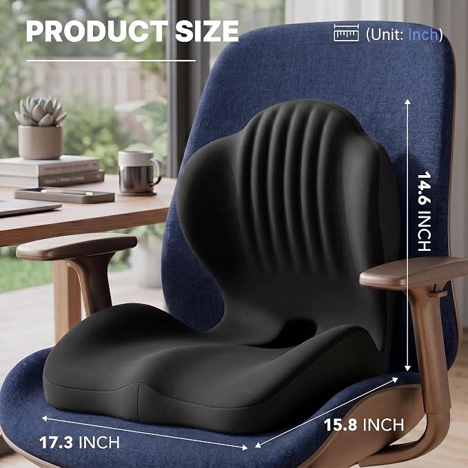 Ergonomic Office Chair Seat Cushion, L-Shaped Memory Foam Coccyx Cushion - Image 7