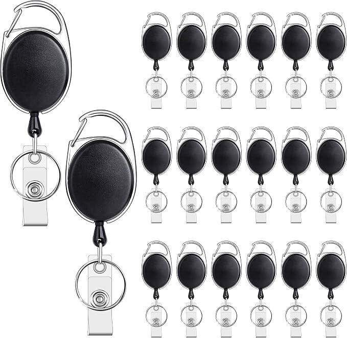 Teskyer Badge Reel, 20 Pack Retractable Badge Holders by TESKYER