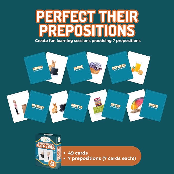 49 Preposition Vocabulary Builder Flash Cards Vol 1 Includes 7 Picture Card - Image 4
