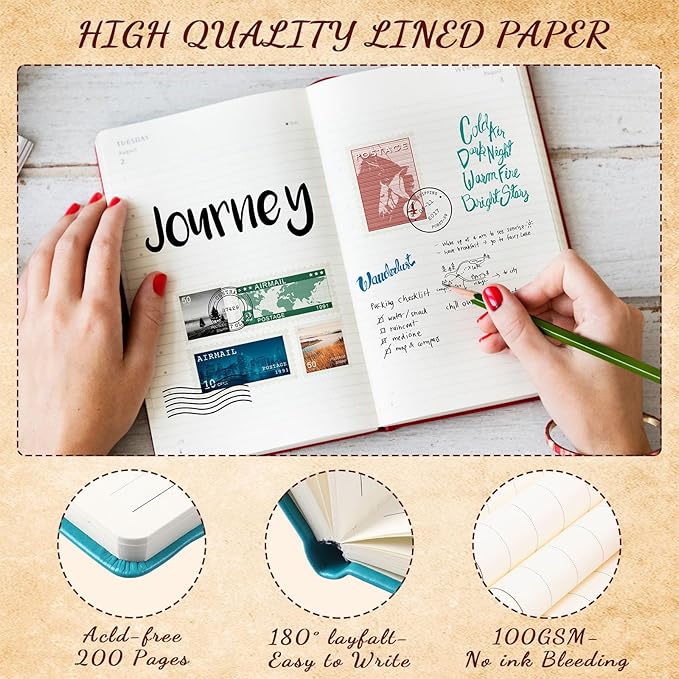 Estune Tree Small Notebooks Pen Leather Lined Pocket Subject Notebooks Hardcover Pocket Notepad Cute Ruled Leather Journals with Pen Holder for Men Women School Business, A6(Stylish Color,20 Set)-DeskLoop Office