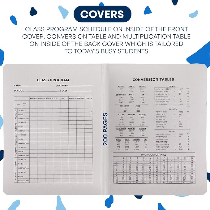 Enday Composition Notebook Hard Cover Marble composition notebook, 100 Sheets - Image 8