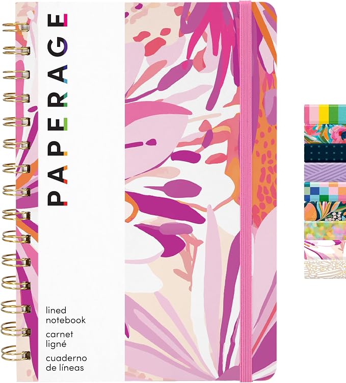 PAPERAGE Lined Spiral Journal Notebook, 160 Pages, Hardcover Journal by PAPERAGE