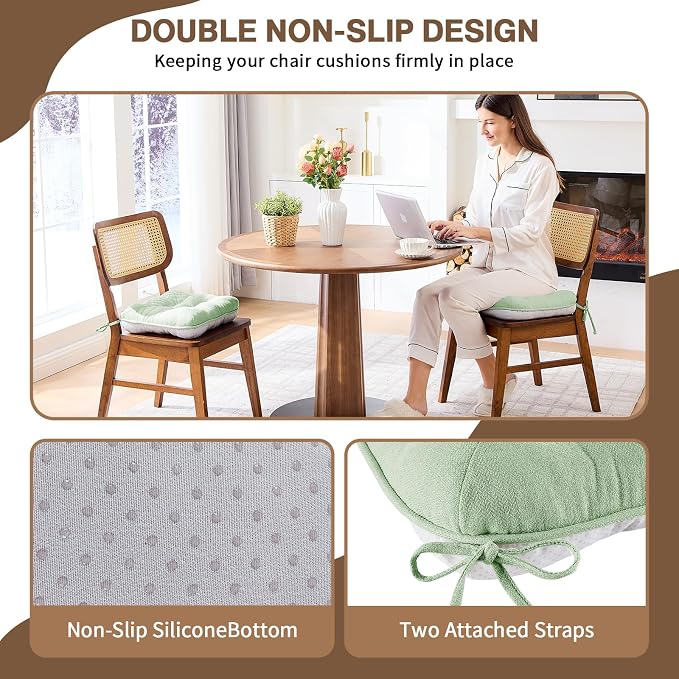 BETU Chair Cushions for Dining Chairs Set of 2, 3.5" Thick Kitchen Table Chair - Image 2