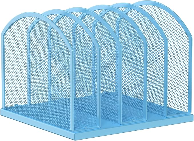 Gawerk 5-Section Vertical Desktop Organizer, 5-Section Mesh File Folder Stand by Gawerk