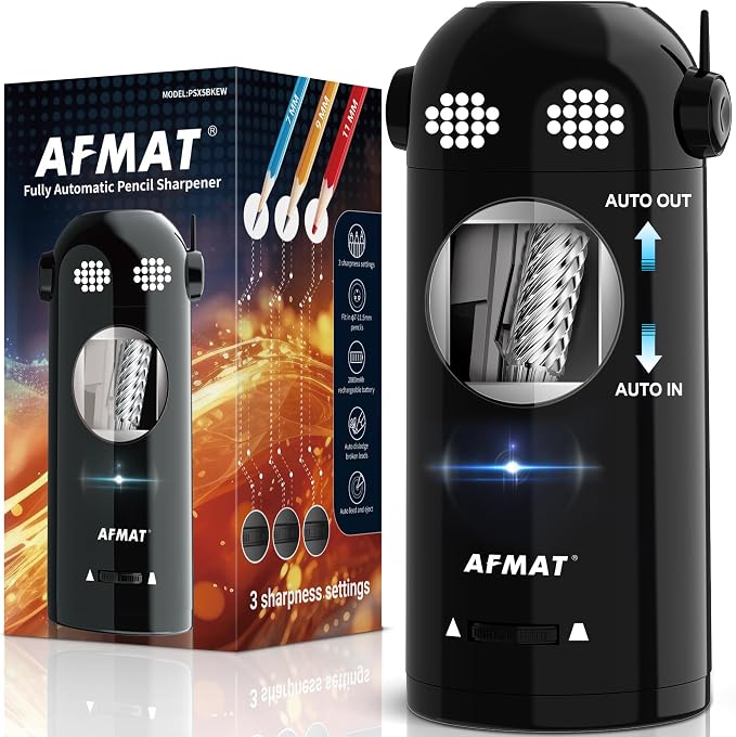 AFMAT Electric Pencil Sharpener Fully Automatic, Colored Pencil Sharpeners by AFMAT
