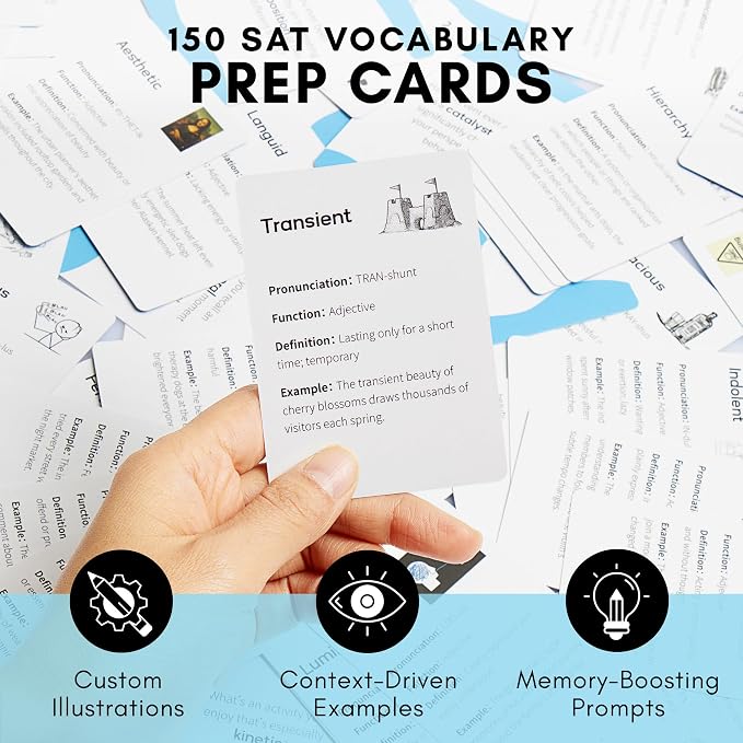 SAT Vocabulary Builder Flash Cards & Study Guide 2026 – 150 Visual Learning - Image 5