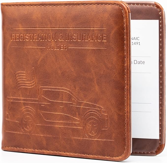 CANOPUS Car Registration and Insurance Holder, Magnetic Closure, Embossed Card by CANOPUS